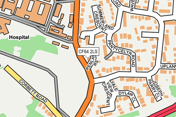 CF64 2LS map - OS OpenMap – Local (Ordnance Survey)