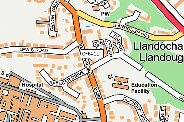 CF64 2LT map - OS OpenMap – Local (Ordnance Survey)