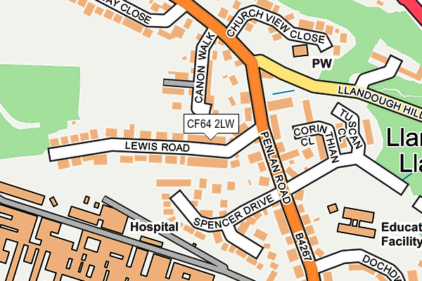 CF64 2LW map - OS OpenMap – Local (Ordnance Survey)