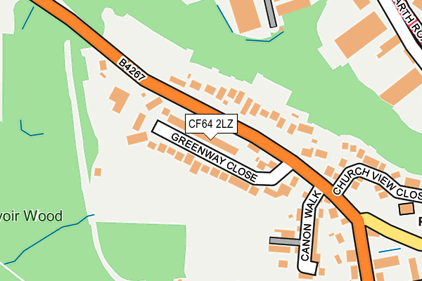 CF64 2LZ map - OS OpenMap – Local (Ordnance Survey)