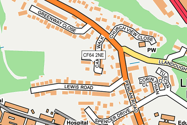 CF64 2NE map - OS OpenMap – Local (Ordnance Survey)