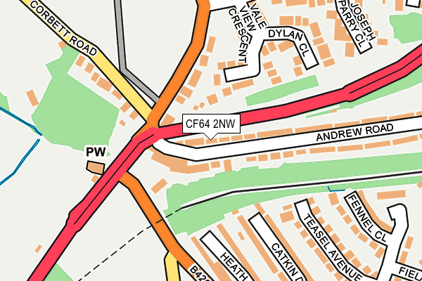 CF64 2NW map - OS OpenMap – Local (Ordnance Survey)