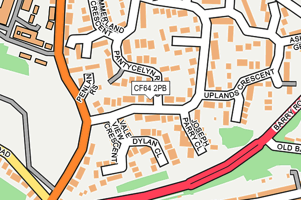 CF64 2PB map - OS OpenMap – Local (Ordnance Survey)
