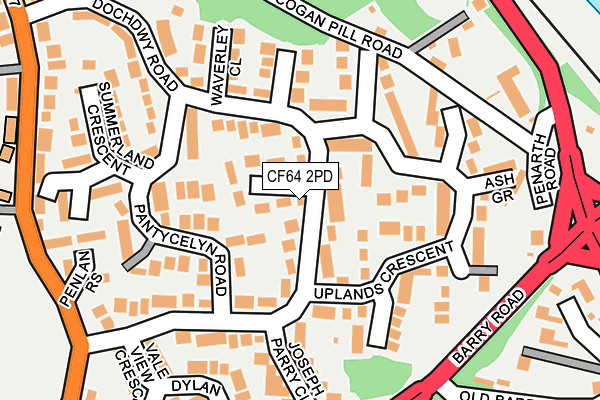 CF64 2PD map - OS OpenMap – Local (Ordnance Survey)
