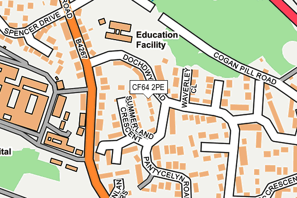 CF64 2PE map - OS OpenMap – Local (Ordnance Survey)