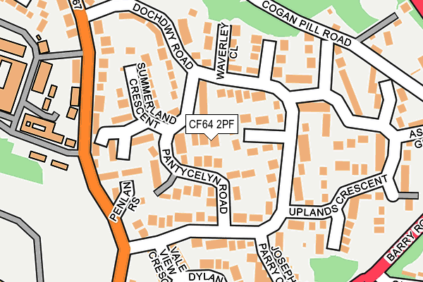 CF64 2PF map - OS OpenMap – Local (Ordnance Survey)