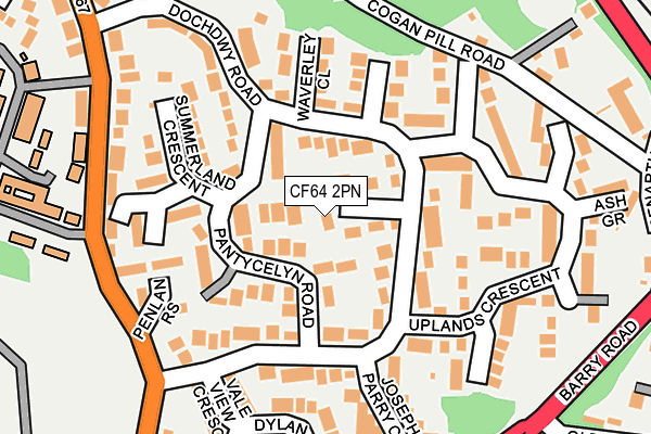 CF64 2PN map - OS OpenMap – Local (Ordnance Survey)