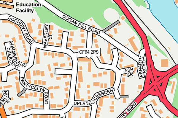 CF64 2PS map - OS OpenMap – Local (Ordnance Survey)