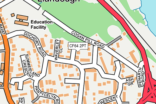 CF64 2PT map - OS OpenMap – Local (Ordnance Survey)