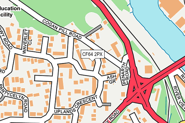 CF64 2PX map - OS OpenMap – Local (Ordnance Survey)