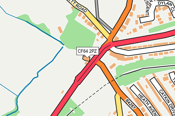 CF64 2PZ map - OS OpenMap – Local (Ordnance Survey)