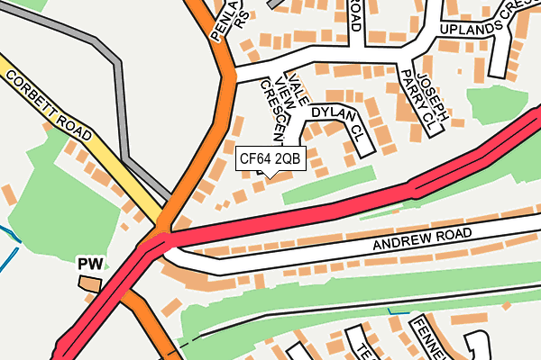 CF64 2QB map - OS OpenMap – Local (Ordnance Survey)