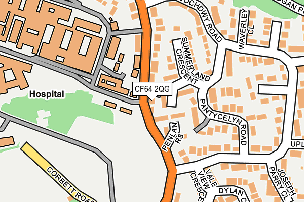 CF64 2QG map - OS OpenMap – Local (Ordnance Survey)