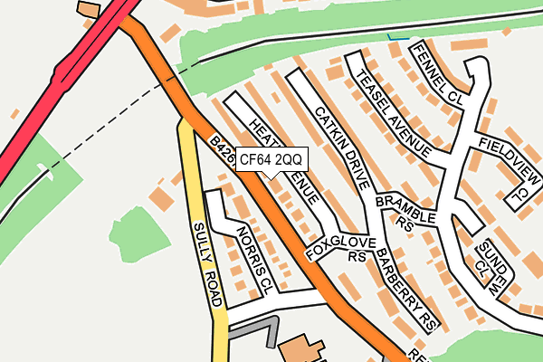 CF64 2QQ map - OS OpenMap – Local (Ordnance Survey)