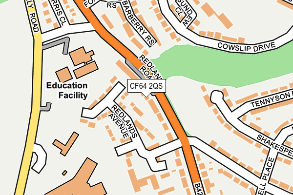 CF64 2QS map - OS OpenMap – Local (Ordnance Survey)