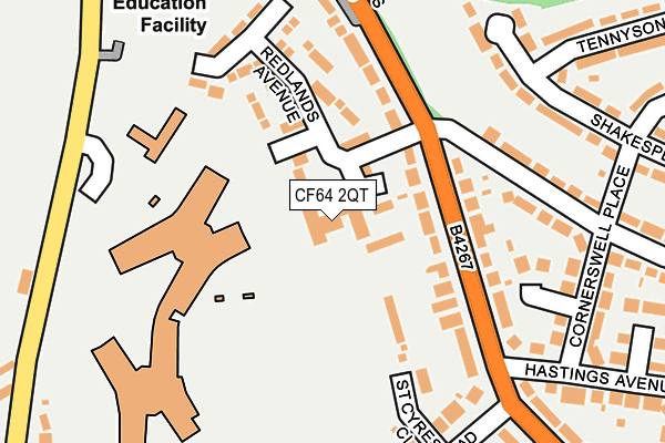 CF64 2QT map - OS OpenMap – Local (Ordnance Survey)