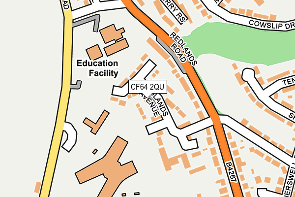 CF64 2QU map - OS OpenMap – Local (Ordnance Survey)