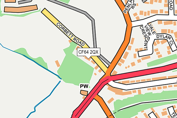 CF64 2QX map - OS OpenMap – Local (Ordnance Survey)