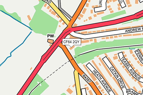 CF64 2QY map - OS OpenMap – Local (Ordnance Survey)