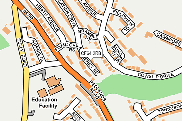 CF64 2RB map - OS OpenMap – Local (Ordnance Survey)