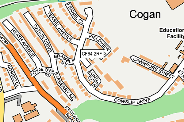 CF64 2RF map - OS OpenMap – Local (Ordnance Survey)