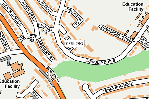 CF64 2RG map - OS OpenMap – Local (Ordnance Survey)