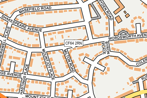 CF64 2RN map - OS OpenMap – Local (Ordnance Survey)