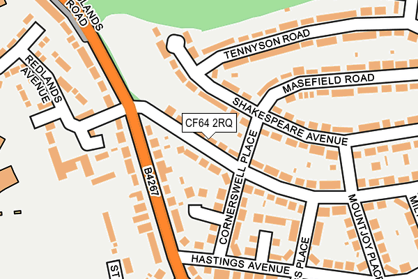 CF64 2RQ map - OS OpenMap – Local (Ordnance Survey)