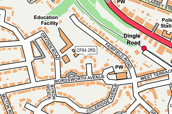 CF64 2RS map - OS OpenMap – Local (Ordnance Survey)