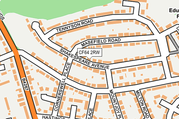 CF64 2RW map - OS OpenMap – Local (Ordnance Survey)