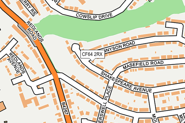 CF64 2RX map - OS OpenMap – Local (Ordnance Survey)