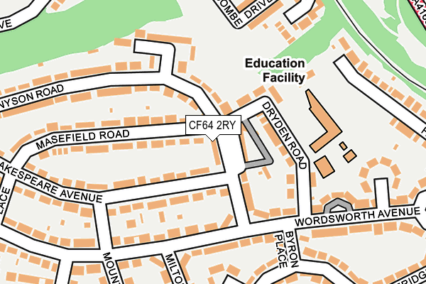 CF64 2RY map - OS OpenMap – Local (Ordnance Survey)