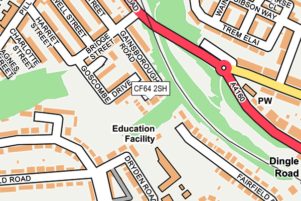 CF64 2SH map - OS OpenMap – Local (Ordnance Survey)