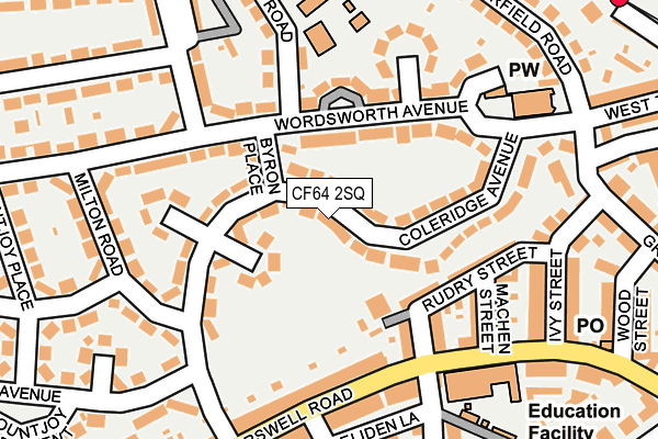 CF64 2SQ map - OS OpenMap – Local (Ordnance Survey)