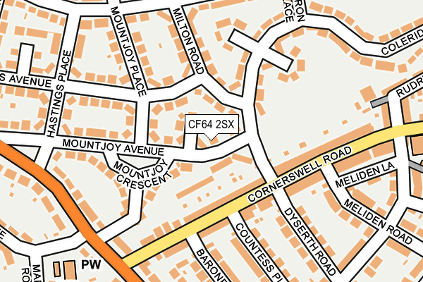 CF64 2SX map - OS OpenMap – Local (Ordnance Survey)