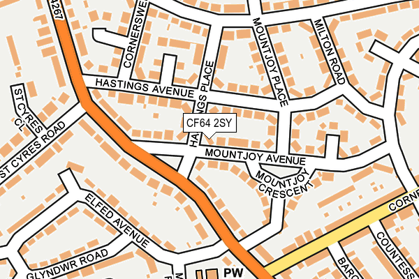 CF64 2SY map - OS OpenMap – Local (Ordnance Survey)