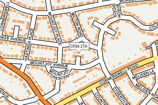 CF64 2TA map - OS OpenMap – Local (Ordnance Survey)