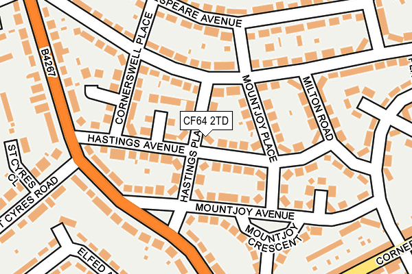 CF64 2TD map - OS OpenMap – Local (Ordnance Survey)