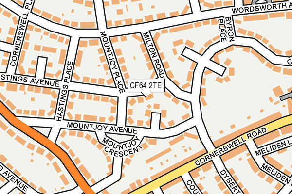 CF64 2TE map - OS OpenMap – Local (Ordnance Survey)