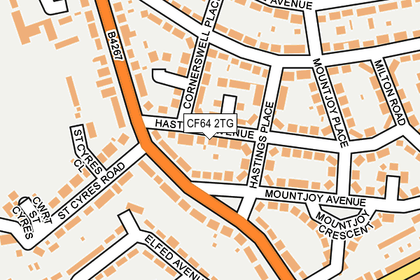CF64 2TG map - OS OpenMap – Local (Ordnance Survey)