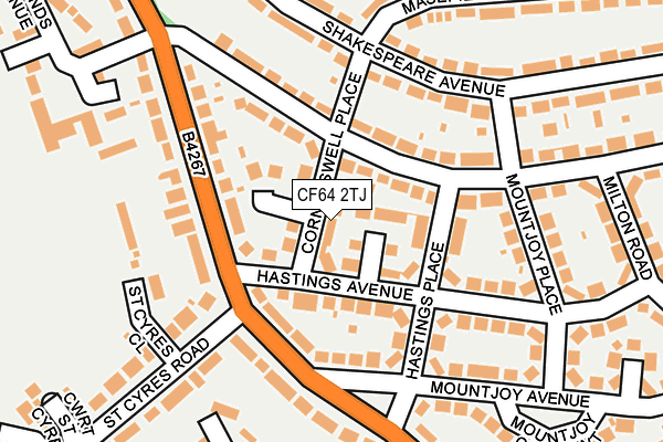 CF64 2TJ map - OS OpenMap – Local (Ordnance Survey)