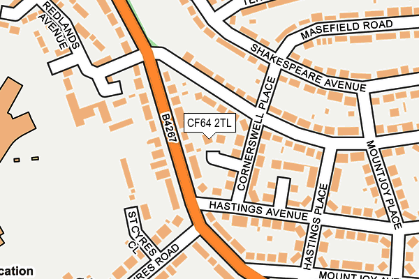 CF64 2TL map - OS OpenMap – Local (Ordnance Survey)