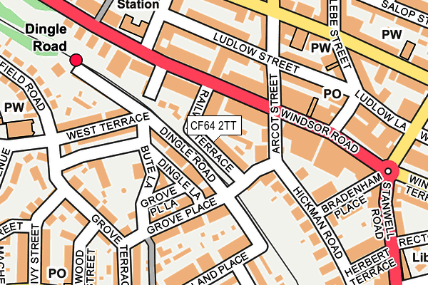 CF64 2TT map - OS OpenMap – Local (Ordnance Survey)