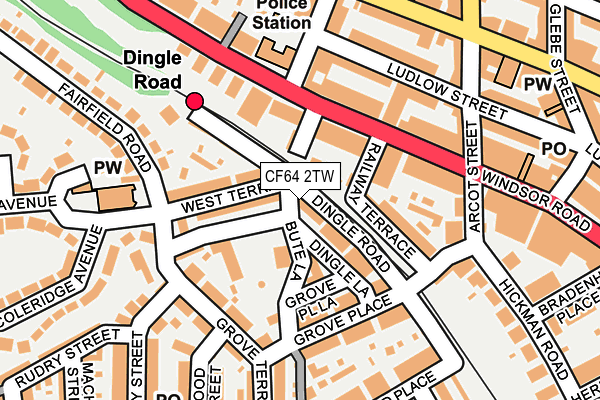 CF64 2TW map - OS OpenMap – Local (Ordnance Survey)