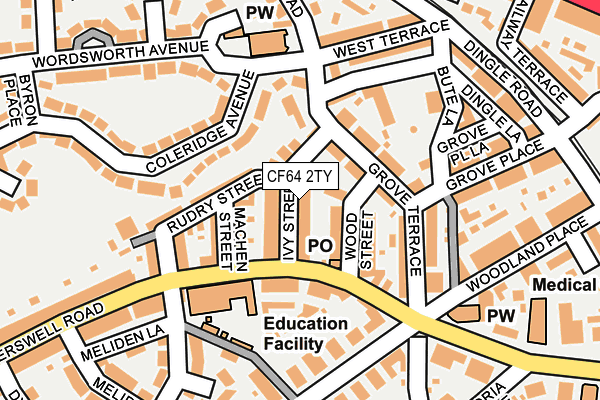 CF64 2TY map - OS OpenMap – Local (Ordnance Survey)
