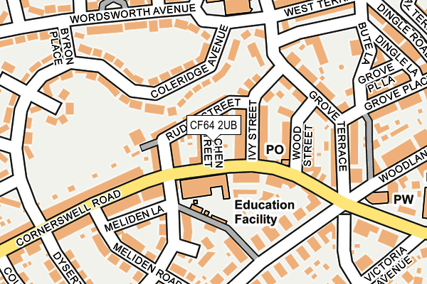 CF64 2UB map - OS OpenMap – Local (Ordnance Survey)