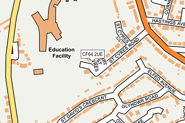 CF64 2UE map - OS OpenMap – Local (Ordnance Survey)