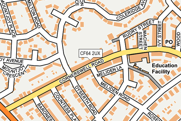 CF64 2UX map - OS OpenMap – Local (Ordnance Survey)
