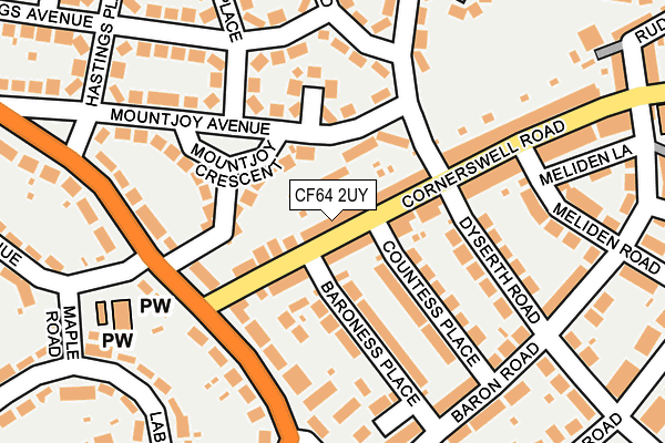 CF64 2UY map - OS OpenMap – Local (Ordnance Survey)