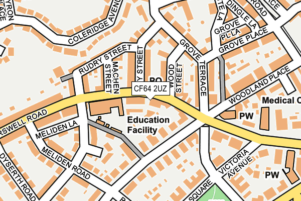 CF64 2UZ map - OS OpenMap – Local (Ordnance Survey)